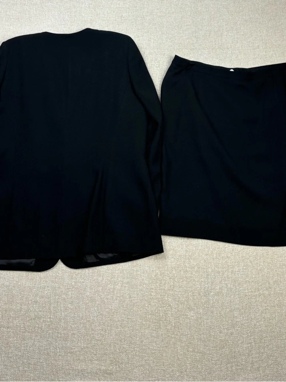 Vintage 90s Christian Dior Black Women's Blazer and Skirt Set Size 14 Black